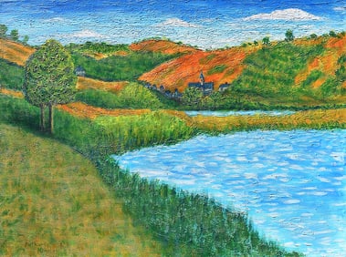 Arthur Kinslow Orginal Acrylic Painting Country Solitude 30 x 40 Inches