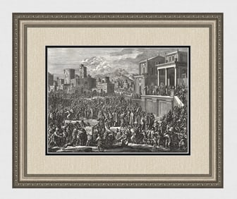 1747 Monumental Engraving Jan Luyken Pilate Behold the Man Framed