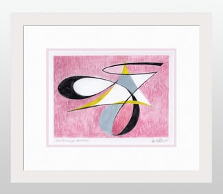 Mathis Original Gouache Abstract Twist Framed Signed Swiss
