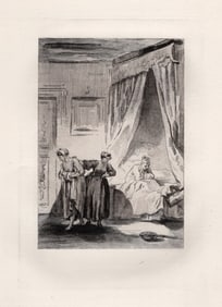 Framed 1800s JEAN-HONORE FRAGONARD Etching The Three Gossips LIMITED