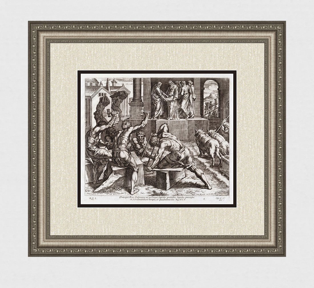 Raphael 1649 Engraving Vatican Solomon's Temple (1 of 3)