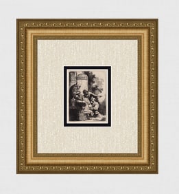 1800s REMBRANDT B38 Etching SIGNED Joseph's Coat Durand