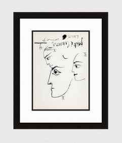 1961 PABLO PICASSO Vintage Lithograph Study FRAMED