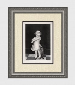 Edgard Farasyn 1800s Engraving Naughty Pussy Signed Gallery Framed