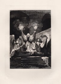 1800s Jean-Honore FRAGONARD Etching FERONDE Framed LIMITED