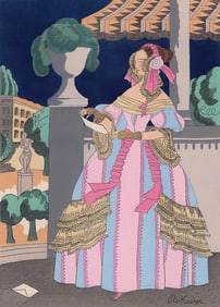 Vintage RO KEEZER Faashion Color Pochoir EXPECTATIONS Signed Framed