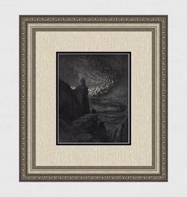 Gustave Dore Storm of Souls (Dante's Divine Comedy Enferno) c. 1880 Woodcut