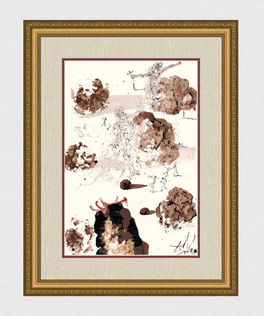 1967 Salvador Dali Jehoshaphat Original Biblia Sacra Framed Lithograph (1 of 4)