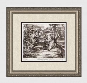 Raphael 1649 Engraving Vatican God Appears in the burning bush