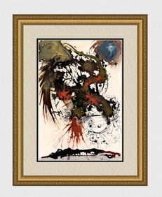 Salvador Dali 1967 Satan Original Biblia Sacra Framed Lithograph