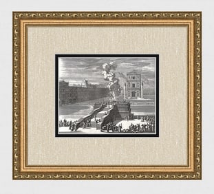 1747 Monumental Engraving Jan Luyken Inner Courts Temple Framed