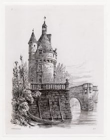 Sir Ernest George Chenonceaux. The Warder's Tower 1875 etching