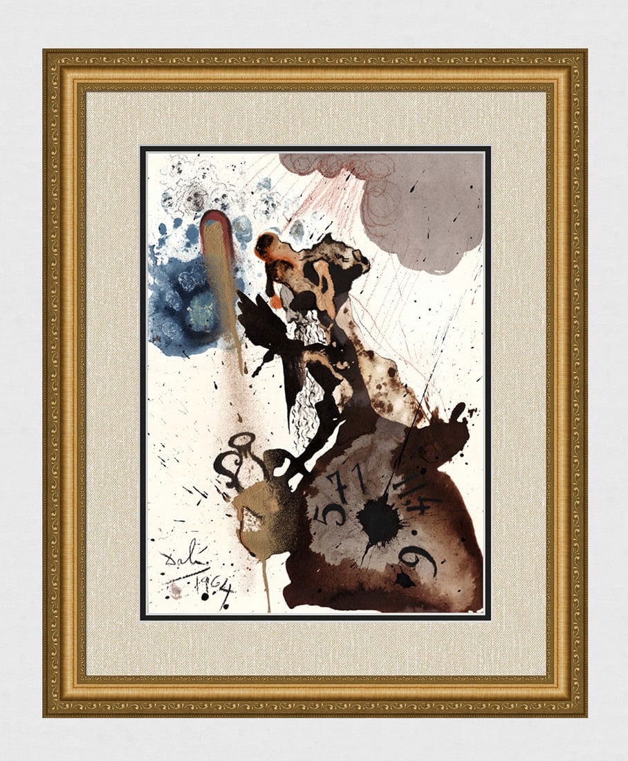 Dali Writing on the Wall 1967 Original Framed Lithograph (1 of 4)