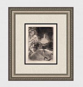 Edgar Degas 1938 Etching The Reading Light Framed Limited Edition