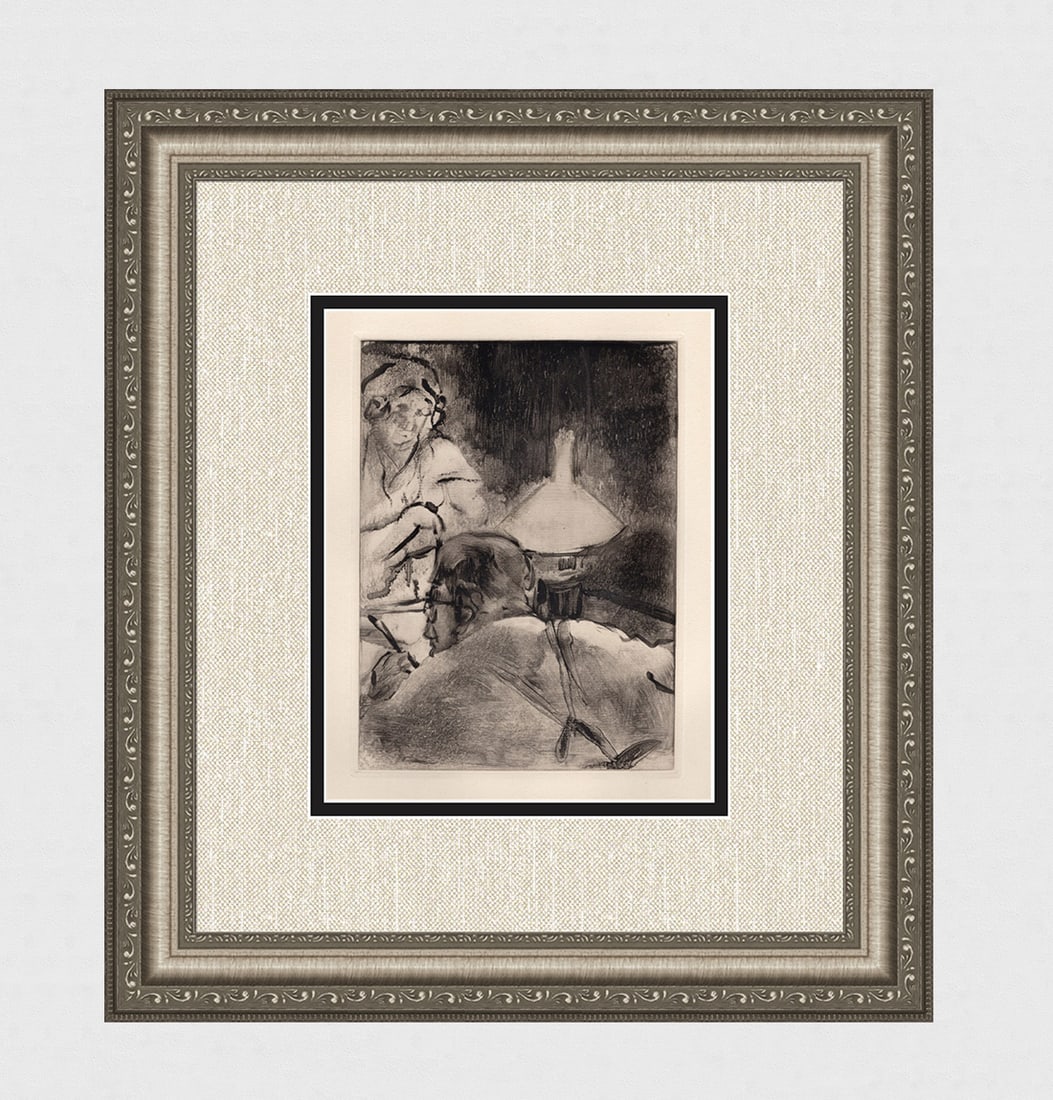 Edgar Degas 1938 Etching The Reading Light Framed Limited Edition (1 of 3)
