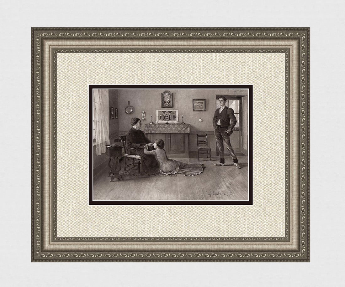 Jean-Eugene Buland Family Matters 1890 Antique Print (1 of 3)