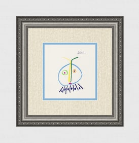 Pablo PICASSO 1968 Color Lithograph "The Alien" SIGNED FRAMED