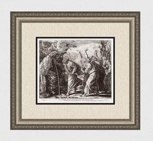 Raphael 1649 Engraving Vatican Moses brings water from the rock