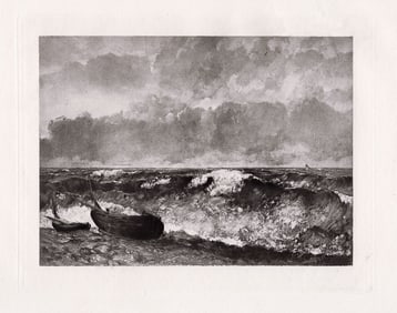 Jean Gustave Courbet The Wave 1885 print Framed