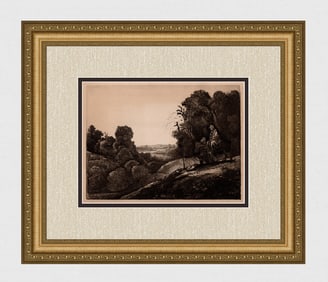 1800s REMBRANDT B56 Etching Flight into Egypt Durand Framed