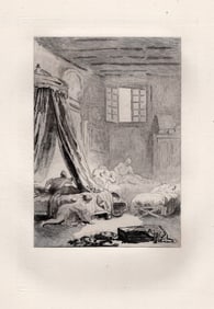 1800s Jean-Honore Fragonard Limited Etching Le Bereceau Framed