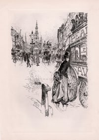 Joseph Pennell The Crossing at Wellington Street 1890 etching