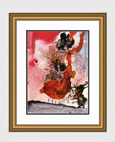 Dali Biblia Sacra 1967 Praise of Elias Original Lithograph Framed