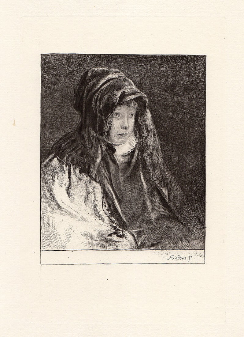 1887 Andrew Geddes The Artist's Mother (Agnes Geddes) etching signed (1 of 2)