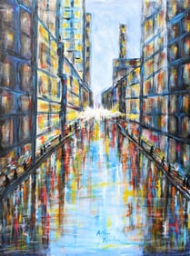 Arthur Kinslow Original Painting Cityscape V 30 x 40 Inches