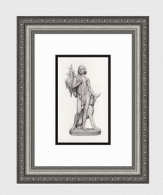 Thomas Crawford 1800s Antique Engraving THE HUNTER Framed