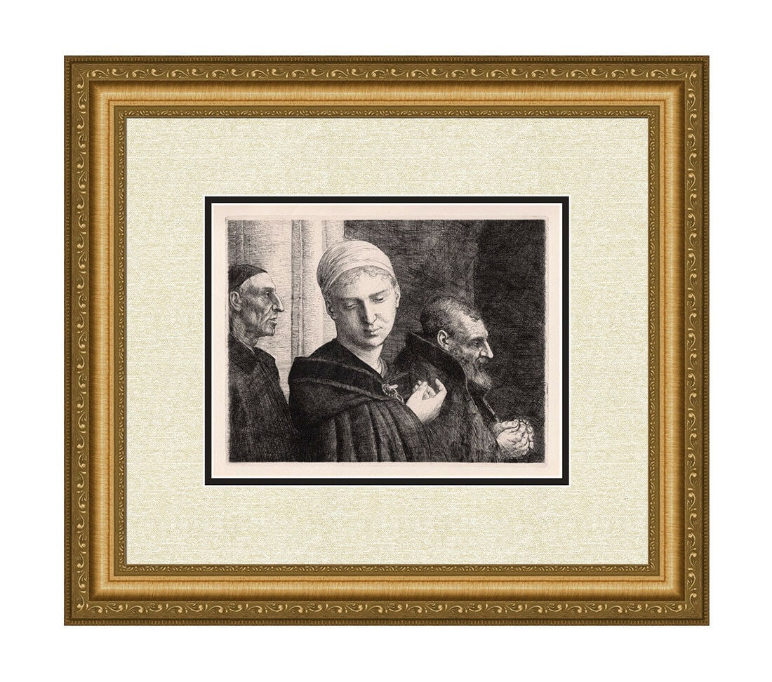 Alphonse Legros Peasants in Church (Le Bapteme) (The Baptism) 1870 etching (1 of 6)