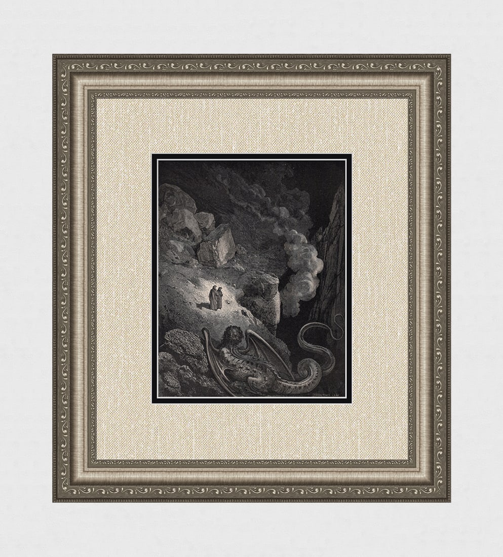 Gustave Dore Geryon (Dante's Divine Comedy Enferno) c. 1880 Woodcut (1 of 3)