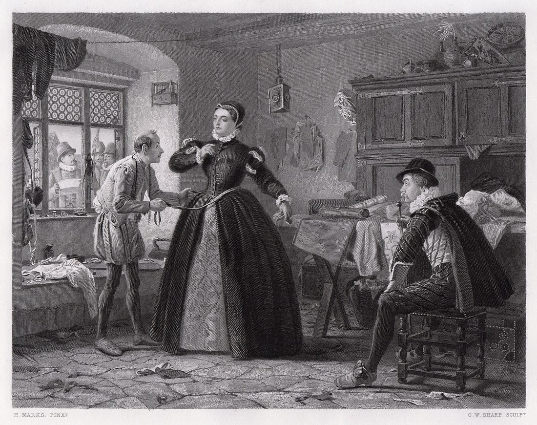 Henry Stacy Marks The Lady's Tailor 1869 Engraving Signed (1 of 2)