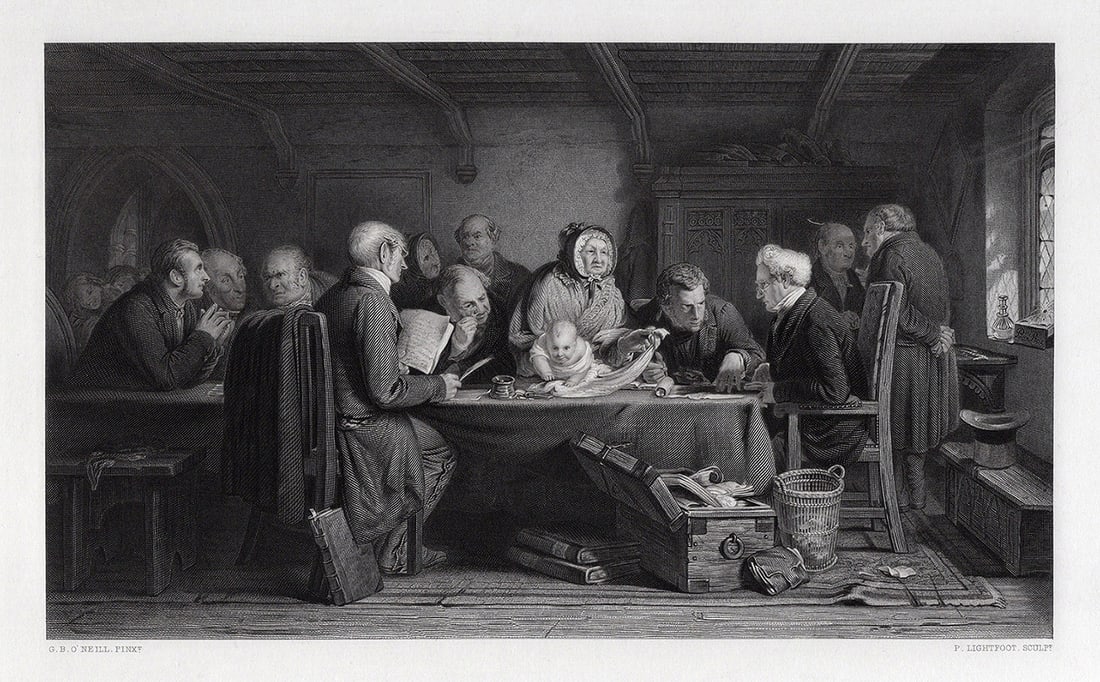 George Bernard O'NEILL 1800s Detailed Engraving The Foundling SIGNED Framed (1 of 3)