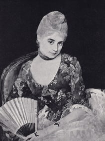 Gustave Courtois 1800s Antique Print Lady Ninon Framed