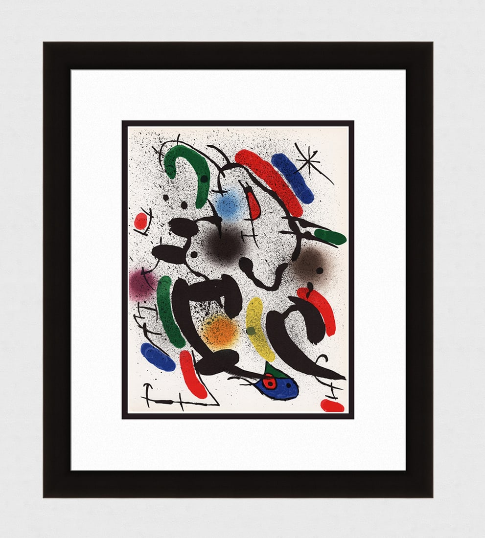 1982 Joan MIRO ORIGINAL Color Lithograph Abstract Framed Limited (1 of 3)