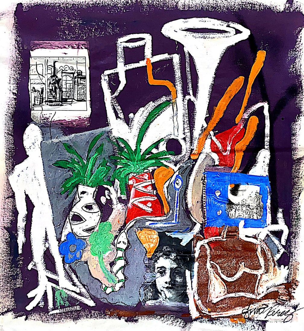 Gino Perez The Game Original Acrylic painting 31 x 33 inches (1 of 2)