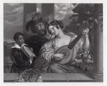 William Etty Il Duetto (The Duet) engraving signed