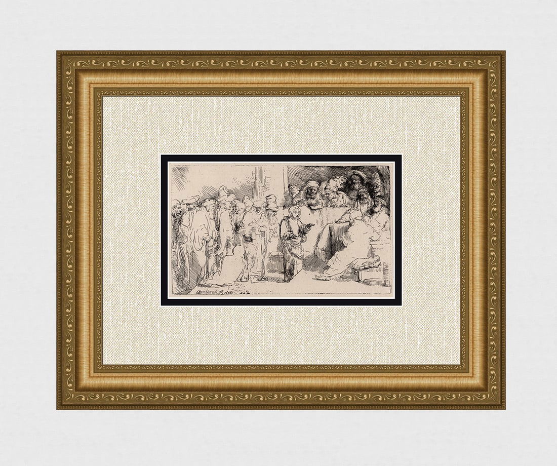 1800s REMBRANDT B65 Etching SIGNED Christ Disputing With Doctors Durand (1 of 4)