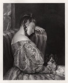 Henry Wyatt 1800s Engraving The Fair Sleeper Framed Signed