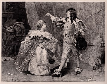 1886 Edouard Toudouze The Pavane Dance etching signed