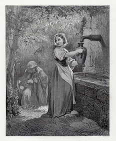 Gustave Dore The Fairy 1880 Wood Engraving Signed