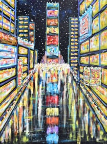 Arthur Kinslow Original Painting Cityview Cafe 36 x 48 Inches