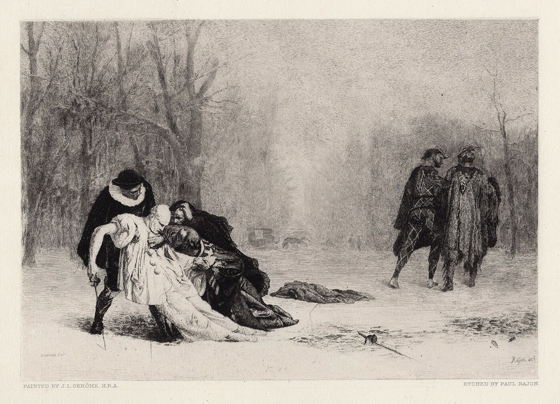 1884 Gerome The Duel etching signed (1 of 3)