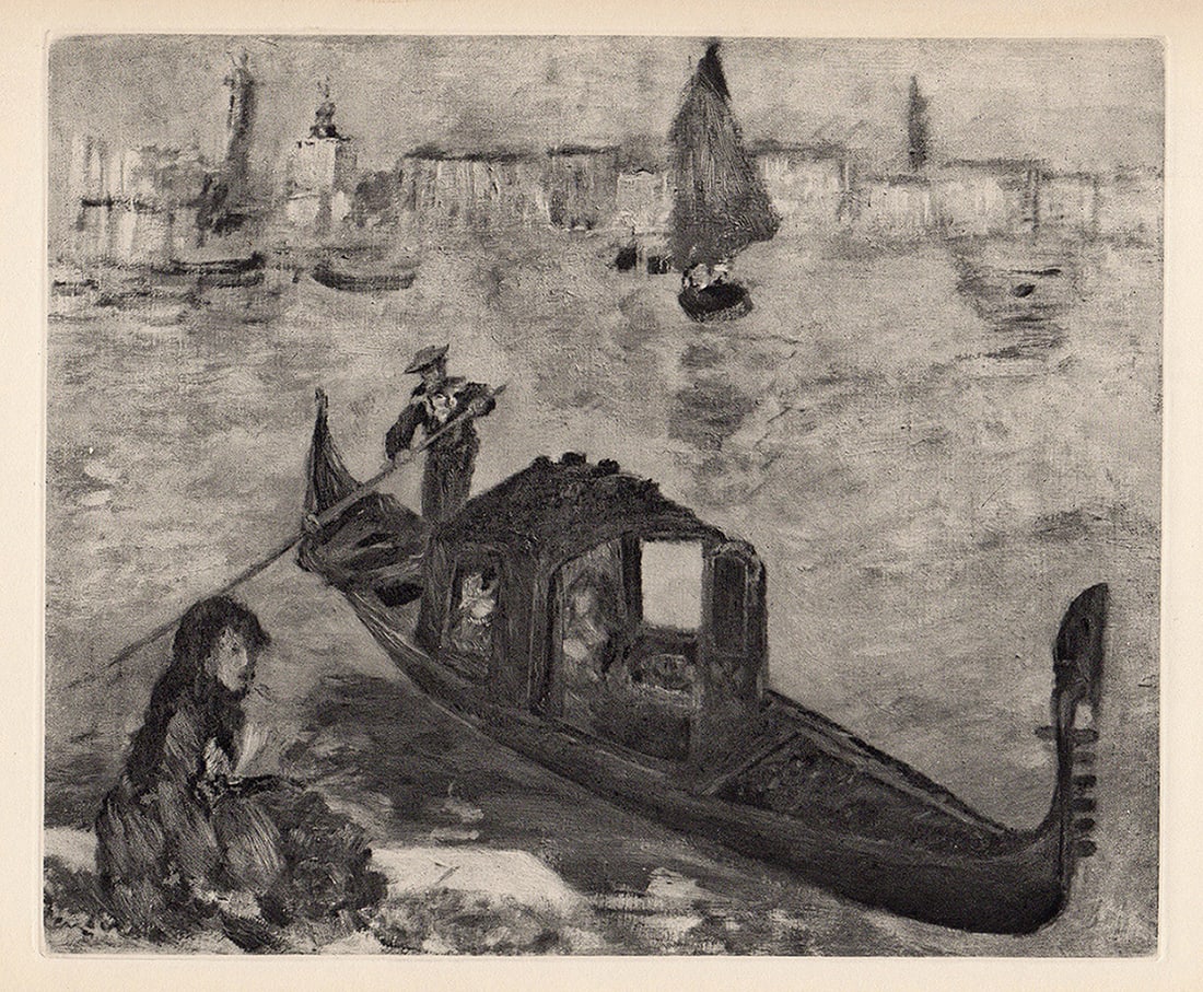 1919 RENOIR Engraving "Gondola on the Grand Canal, Venice" FRAMED (1 of 2)