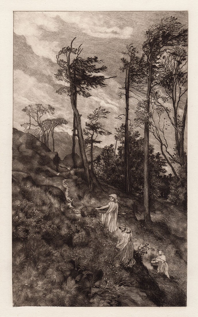 George Heming Mason Blackberry Gatherers 1883 etching (1 of 3)