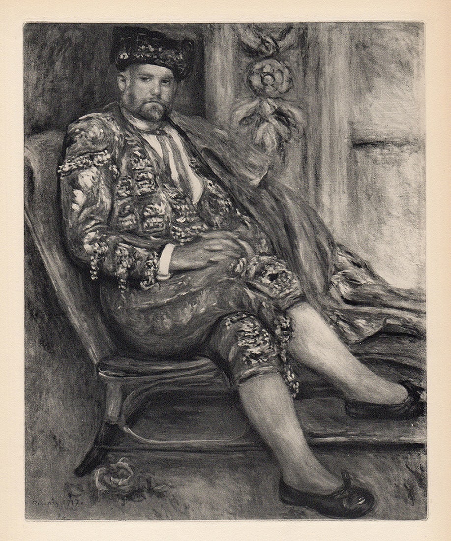 RENOIR 1919 Engraving Portrait of Ambroise Vollard as Toreador SIGNED FRAMED (1 of 2)