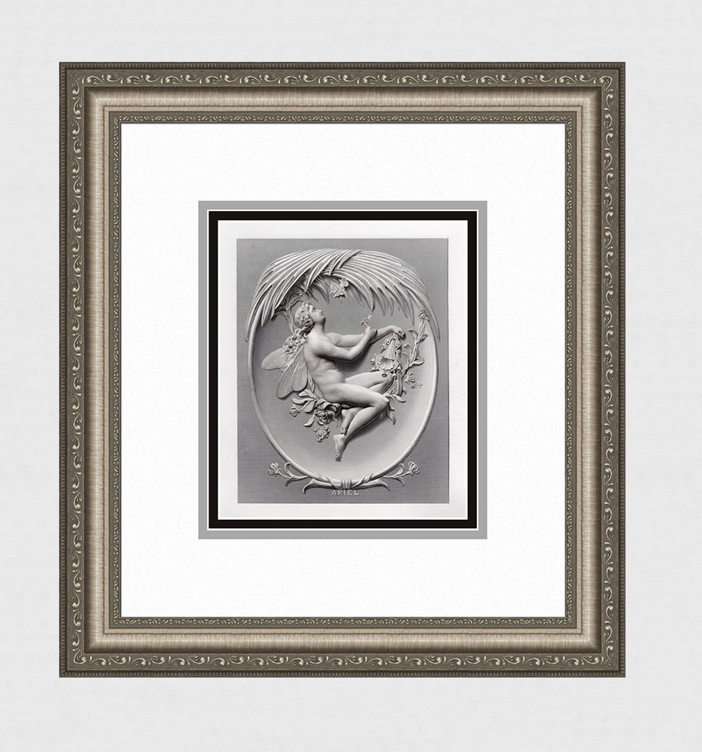 1800s Felix Martin Miller Antique Engraving ARIEL Gallery Framed (1 of 3)