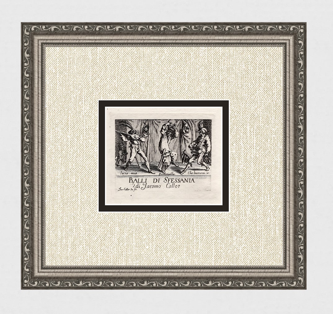 CALLOT 1920 Engraving "Balli Di Sfessania" Limited Framed Signed (1 of 2)