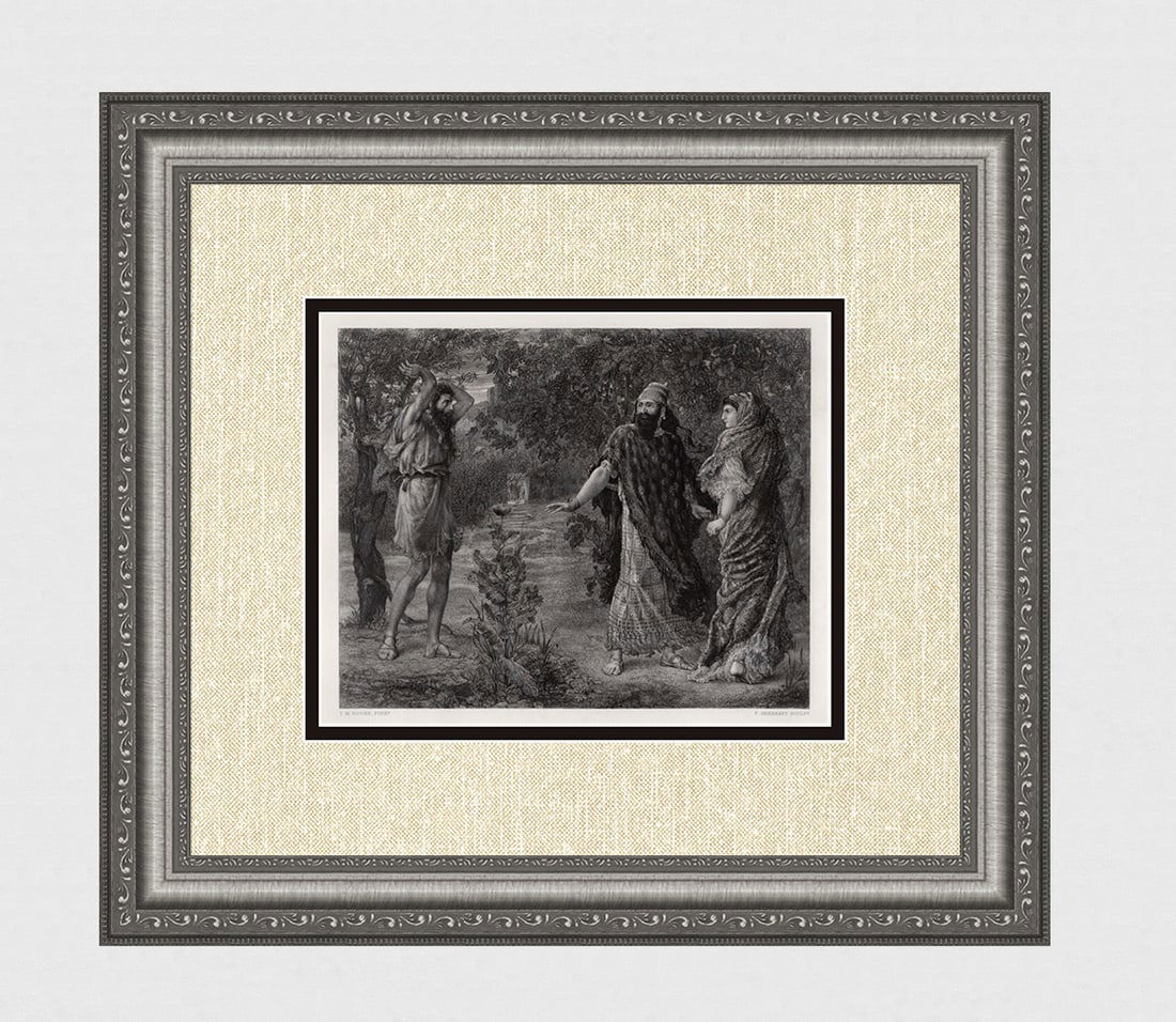 Thomas Matthews ROOKE 1800s Engraving "Naboth's Vineyard" SIGNED Framed (1 of 4)